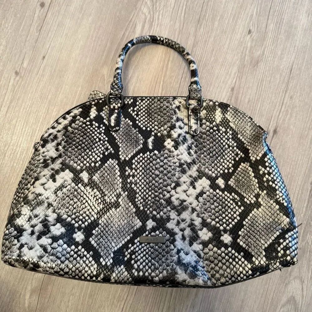 Aldo Black and White Python Print Crossbody Bag NEW